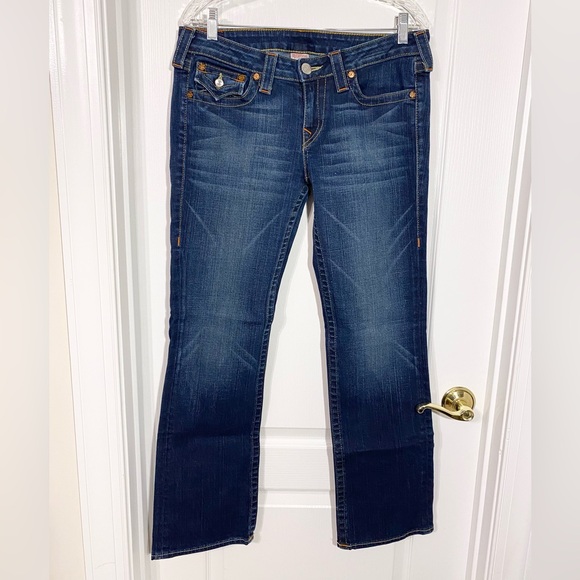 Y2K True Religion Billy Flap Bootcut Jeans Size 31 USA MADE - Picture 2 of 13
